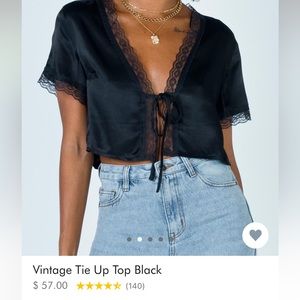 Princess Polly Vintage Tie Up Top - Rust Colour - Like New Condition